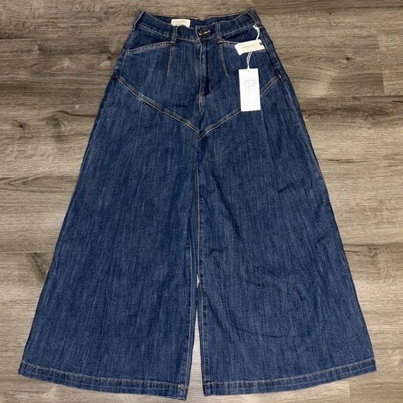 Anthropologie Pilcro Seamed Flounce high rise wide leg jeans - Picture 9 of 12